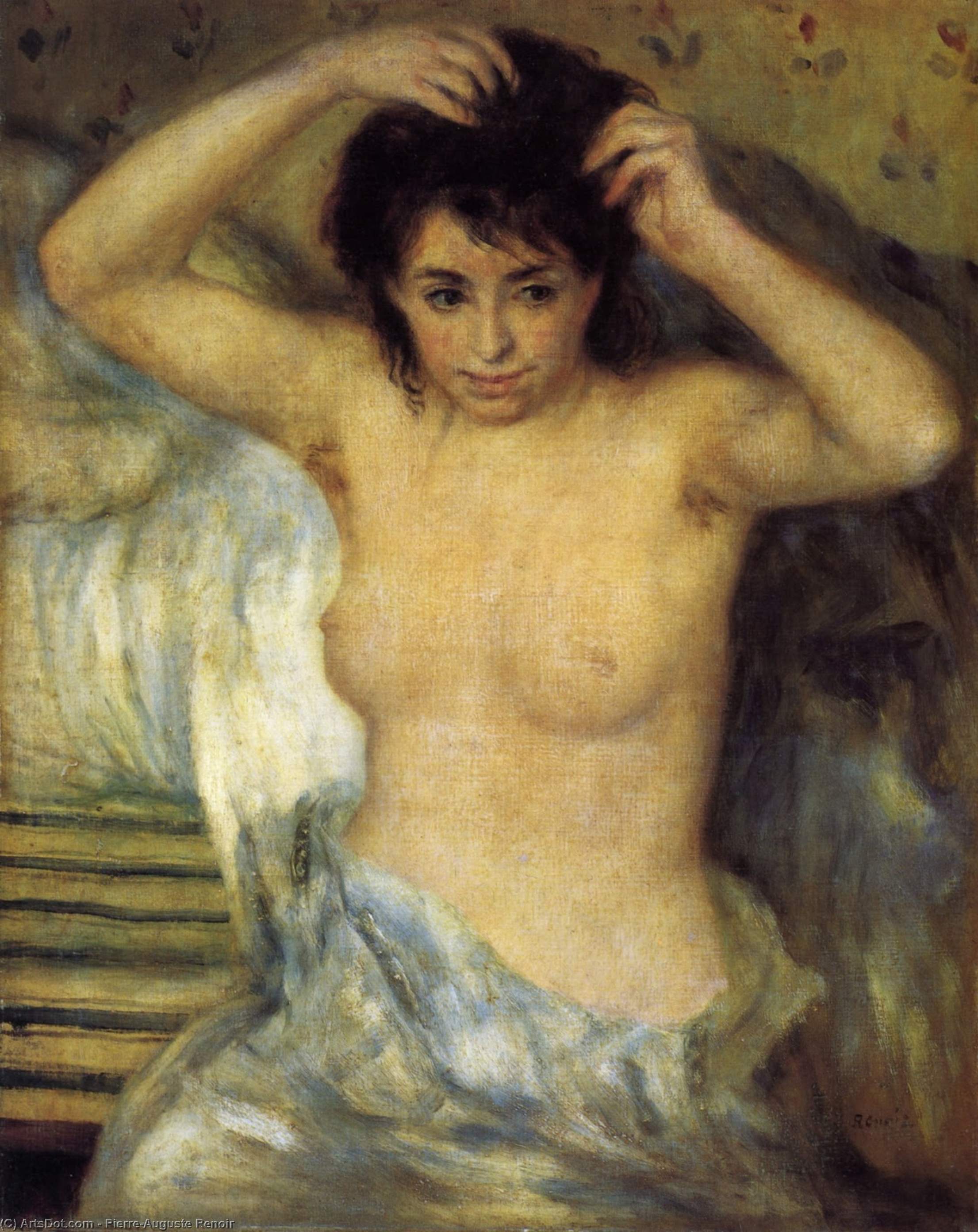 Wikioo.org – La Enciclopedia de las Bellas Artes - Pintura, Obras de arte de Pierre-Auguste Renoir - Torso ( Buste delaware Femme ) , california Barne