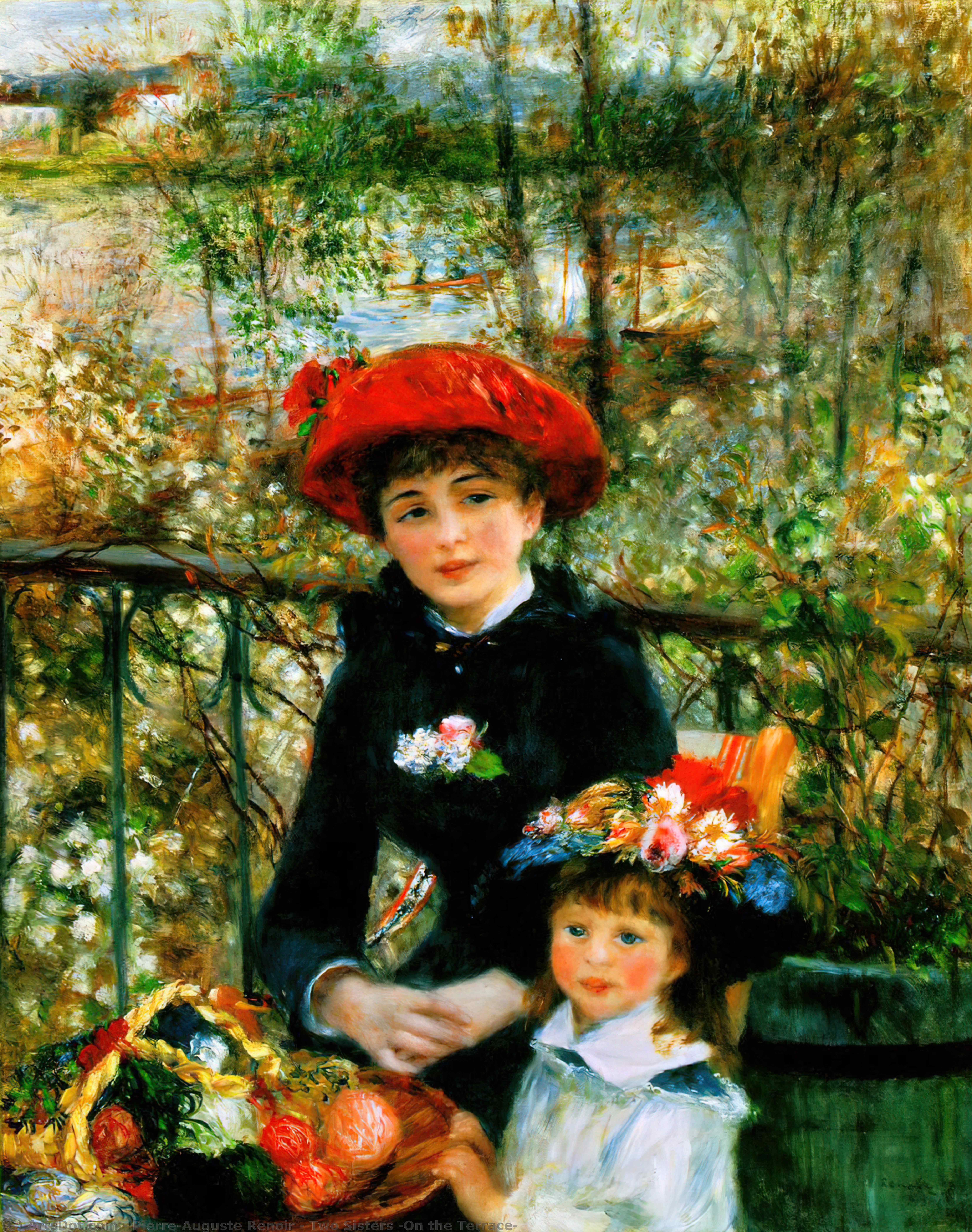 WikiOO.org - Encyclopedia of Fine Arts - Maľba, Artwork Pierre-Auguste Renoir - Two Sisters (On the Terrace)