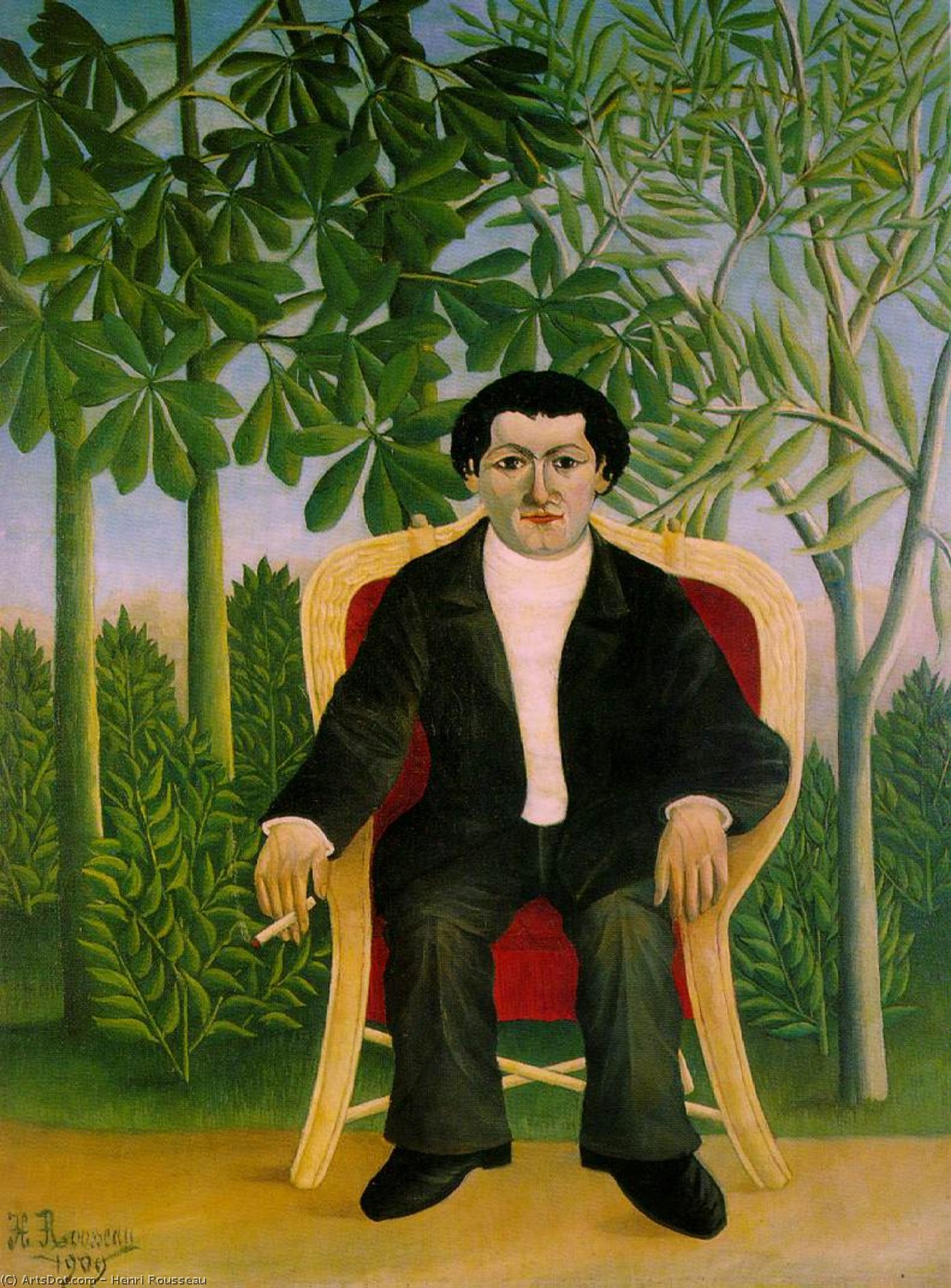 Wikoo.org - موسوعة الفنون الجميلة - اللوحة، العمل الفني Henri Julien Félix Rousseau (Le Douanier) - Portrait of Joseph Brummer, P