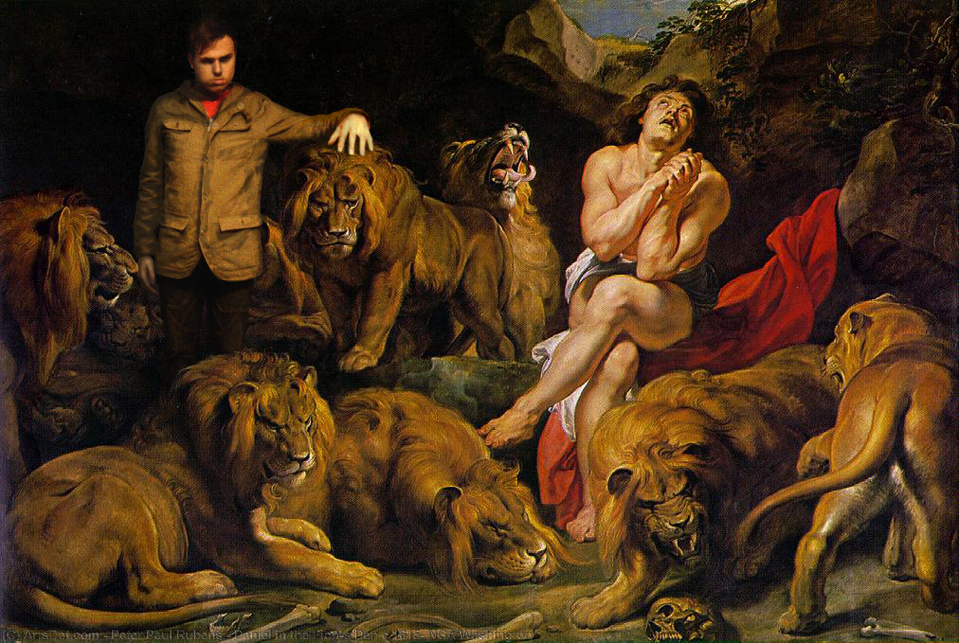 Wikioo.org - Bách khoa toàn thư về mỹ thuật - Vẽ tranh, Tác phẩm nghệ thuật Peter Paul Rubens - Daniel in the Lion's Den c.1615, NGA Washington