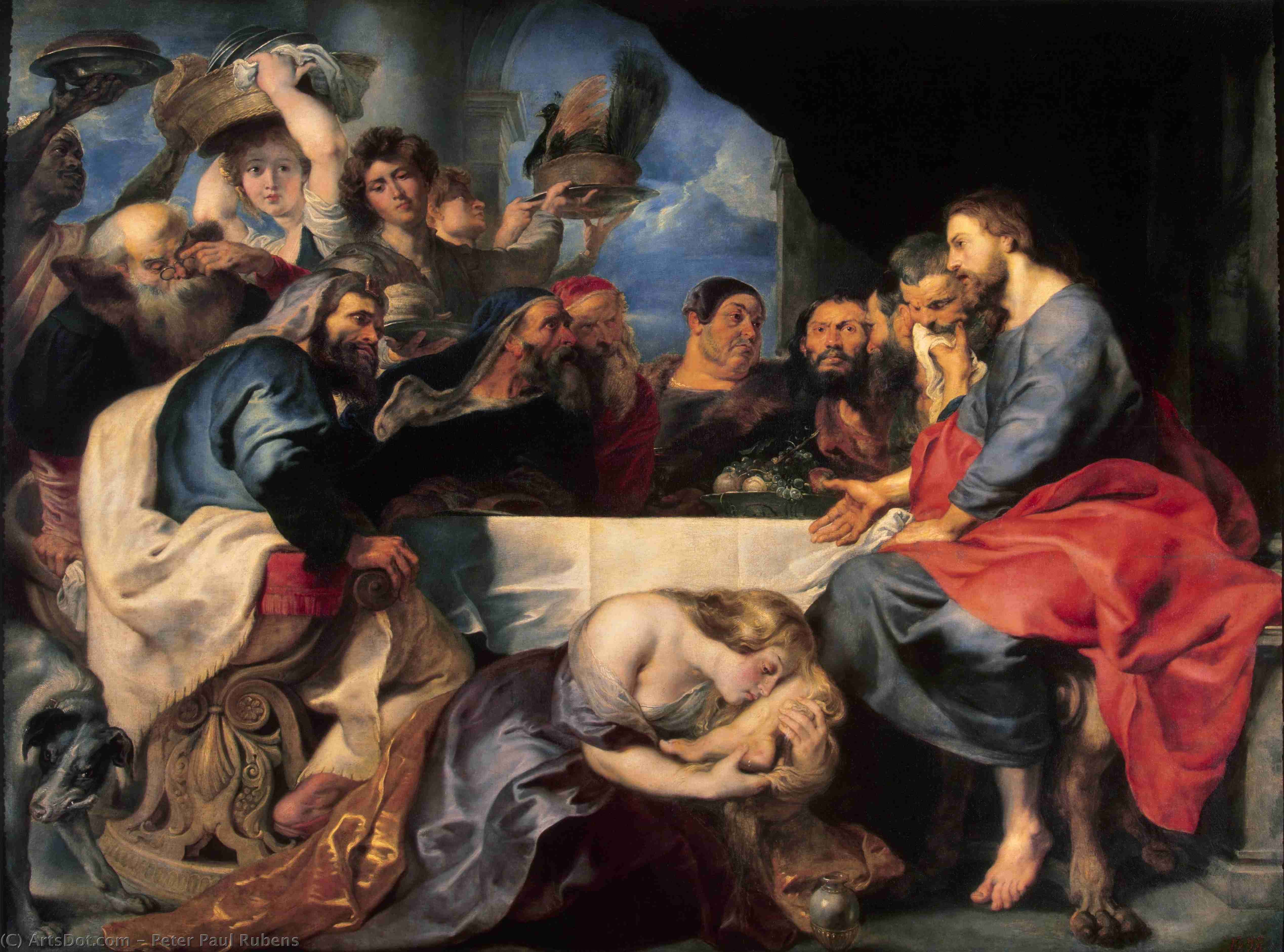 Wikioo.org - The Encyclopedia of Fine Arts - Painting, Artwork by Peter Paul Rubens - Feast in the house of Simon the pharisee Eremitaget
