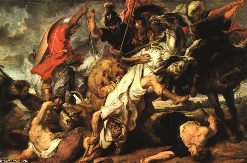 WikiOO.org - Enciklopedija dailės - Tapyba, meno kuriniai Peter Paul Rubens - Lion hunt Alte Pinakothek, Munich