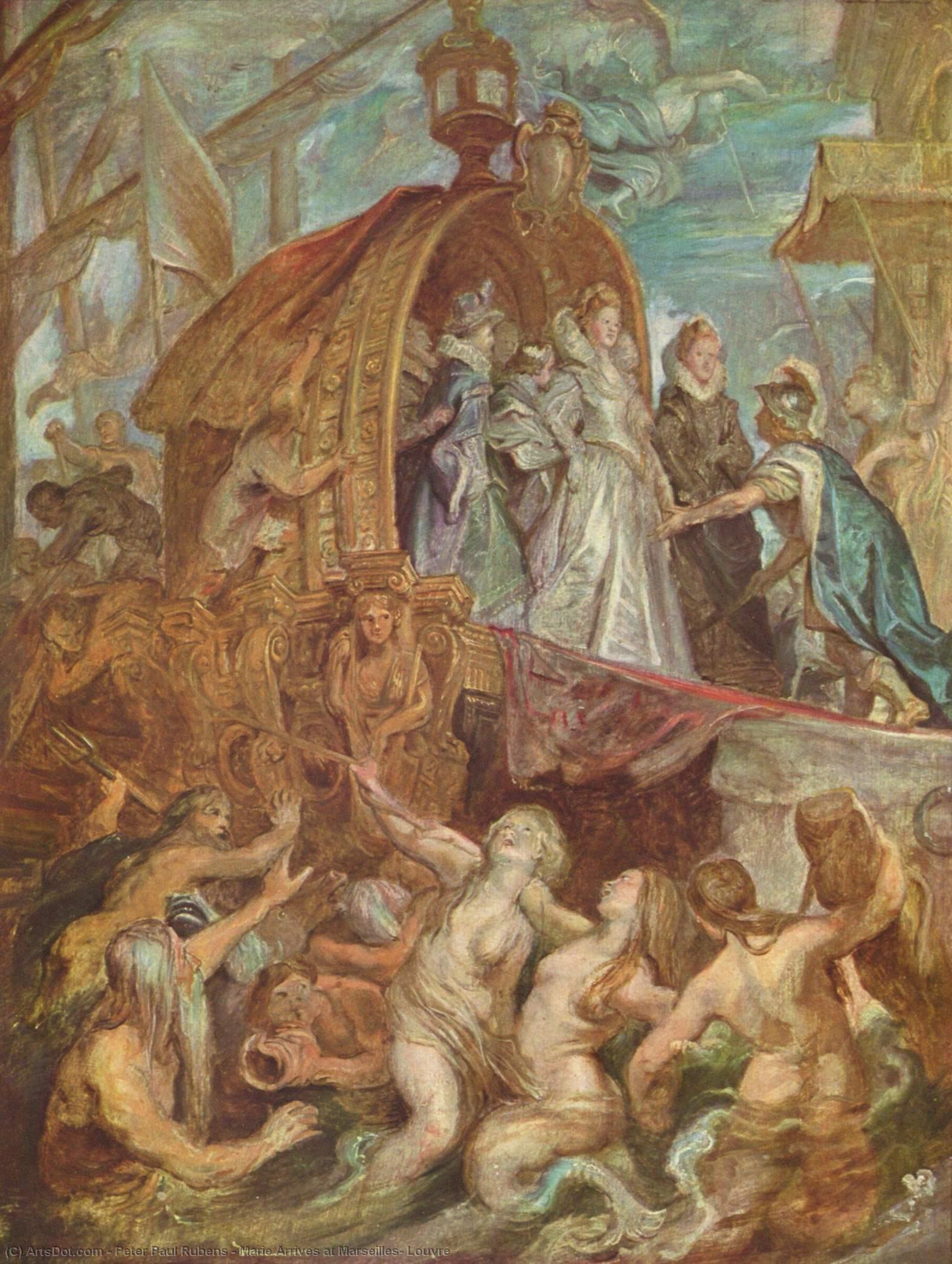 Wikioo.org - The Encyclopedia of Fine Arts - Painting, Artwork by Peter Paul Rubens - Marie Arrives at Marseilles, Louvre