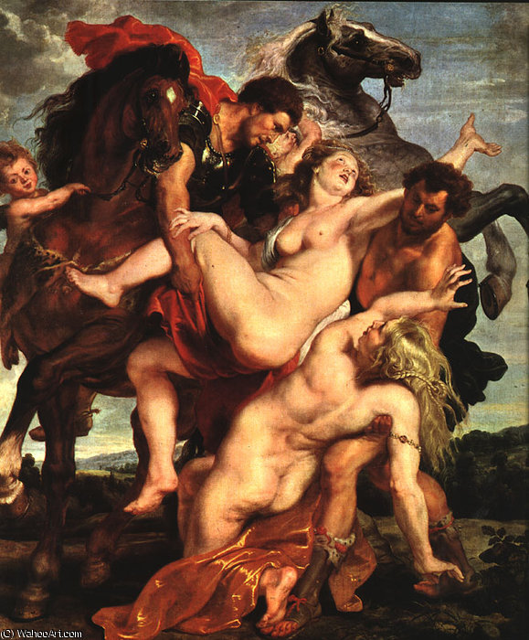 Wikioo.org - The Encyclopedia of Fine Arts - Painting, Artwork by Peter Paul Rubens - Rape of the Daughters of Leucippus Alte Pinakoth