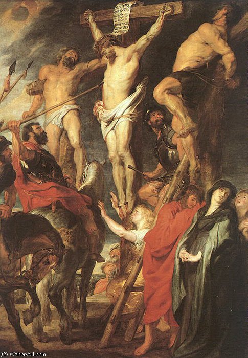 Wikioo.org – La Enciclopedia de las Bellas Artes - Pintura, Obras de arte de Peter Paul Rubens - la lanza , óleo sobre tabla , Koninklijk Museo ,