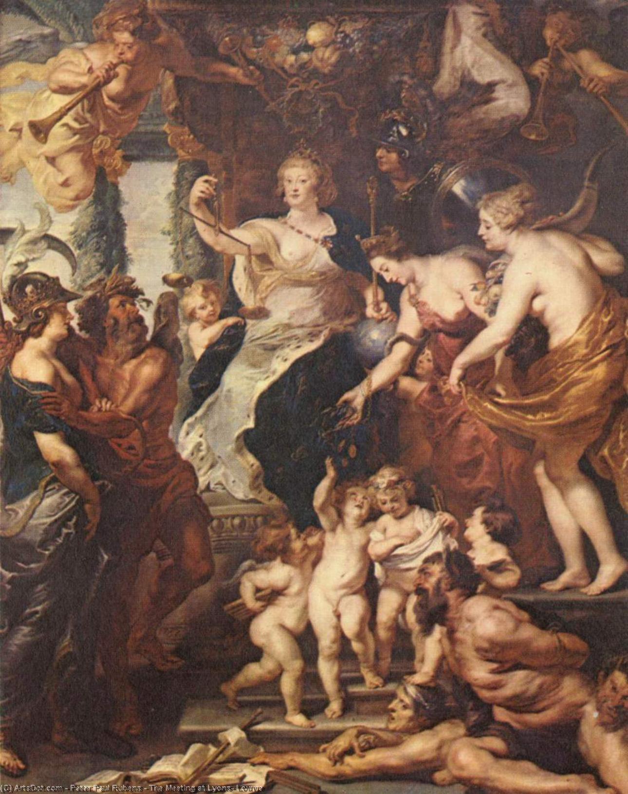 Wikioo.org - Encyklopedia Sztuk Pięknych - Malarstwo, Grafika Peter Paul Rubens - The Meeting at Lyons, Louvre