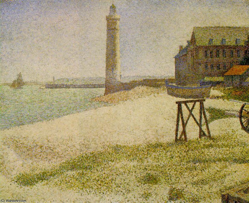 WikiOO.org - Encyclopedia of Fine Arts - Målning, konstverk Georges Pierre Seurat - The Lighthouse at Honfleur, NG Wa