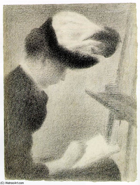 WikiOO.org - Encyclopedia of Fine Arts - Maleri, Artwork Georges Pierre Seurat - Woman Seated by an Easel, ca
