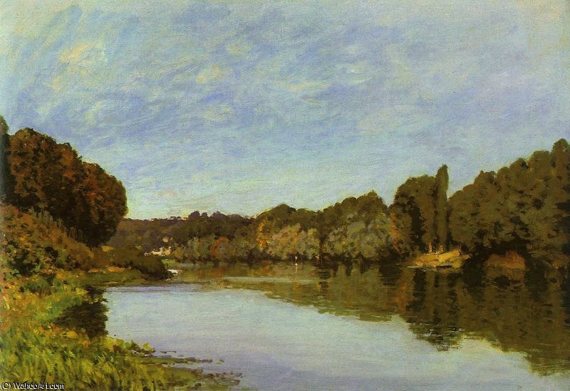 Wikioo.org – L'Encyclopédie des Beaux Arts - Peinture, Oeuvre de Alfred Sisley - la seine à bougival , Musée d'Orsay , Paris .