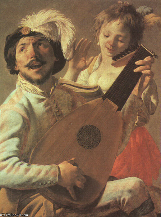 Wikioo.org - The Encyclopedia of Fine Arts - Painting, Artwork by Hendrick Terbrugghen - the duet, louvre