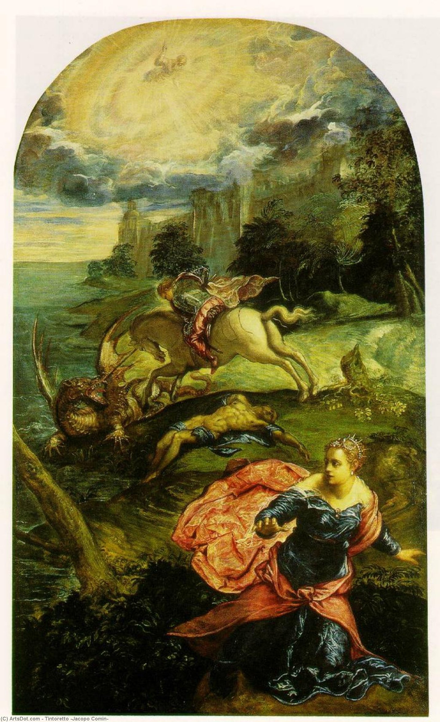 Wikioo.org - The Encyclopedia of Fine Arts - Painting, Artwork by Tintoretto (Jacopo Comin) - St george dragon