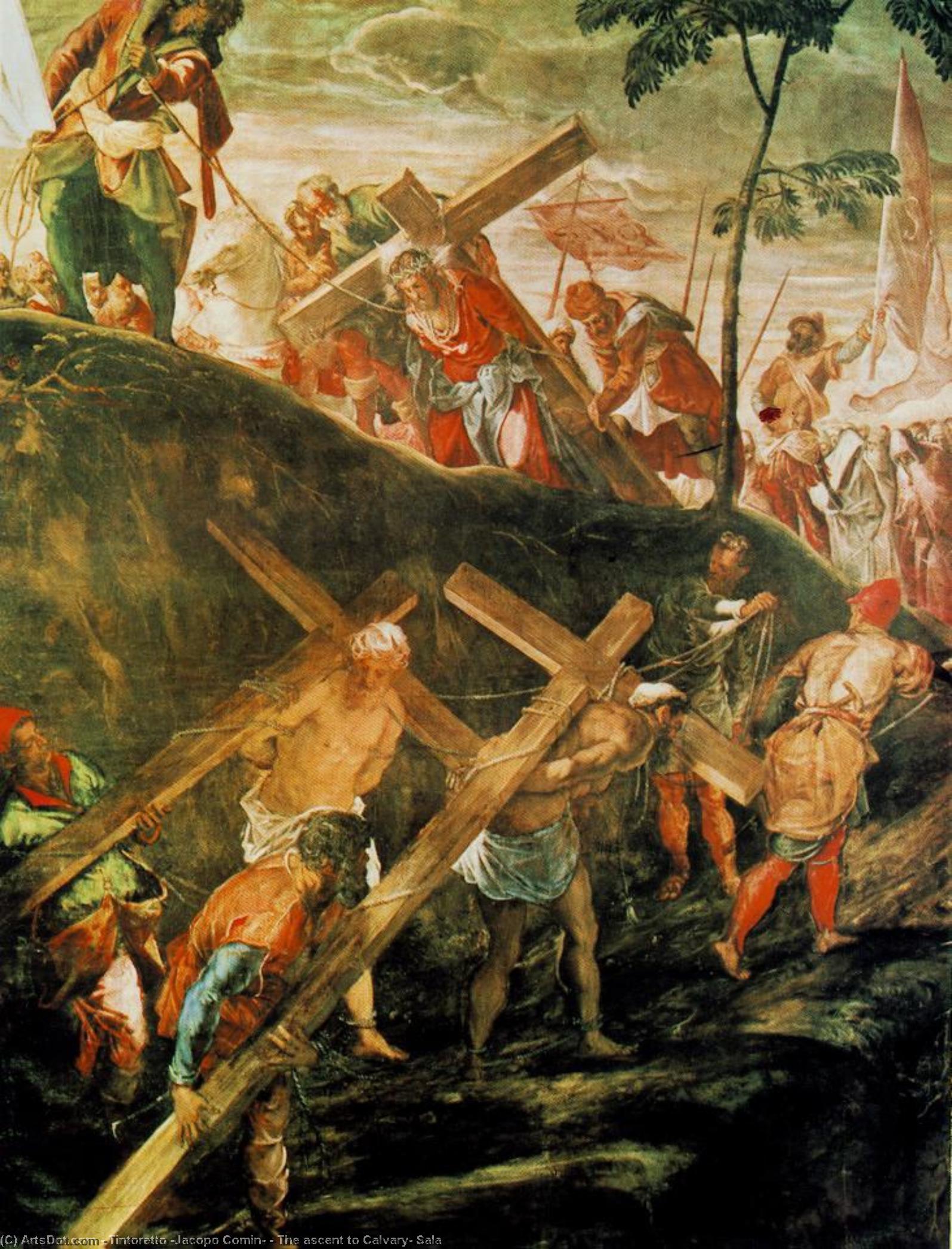Wikioo.org - สารานุกรมวิจิตรศิลป์ - จิตรกรรม Tintoretto (Jacopo Comin) - The ascent to Calvary, Sala