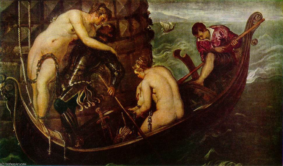 Wikioo.org - สารานุกรมวิจิตรศิลป์ - จิตรกรรม Tintoretto (Jacopo Comin) - The deliverance of Arsinoë, ca