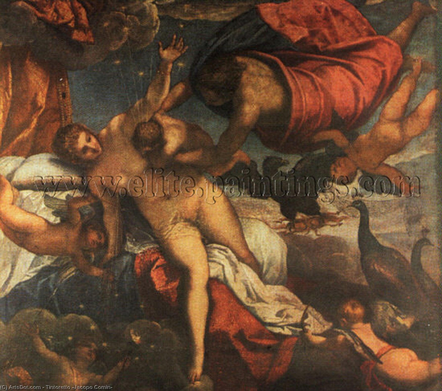 WikiOO.org - Енциклопедия за изящни изкуства - Живопис, Произведения на изкуството Tintoretto (Jacopo Comin) - The origin of the milky way,