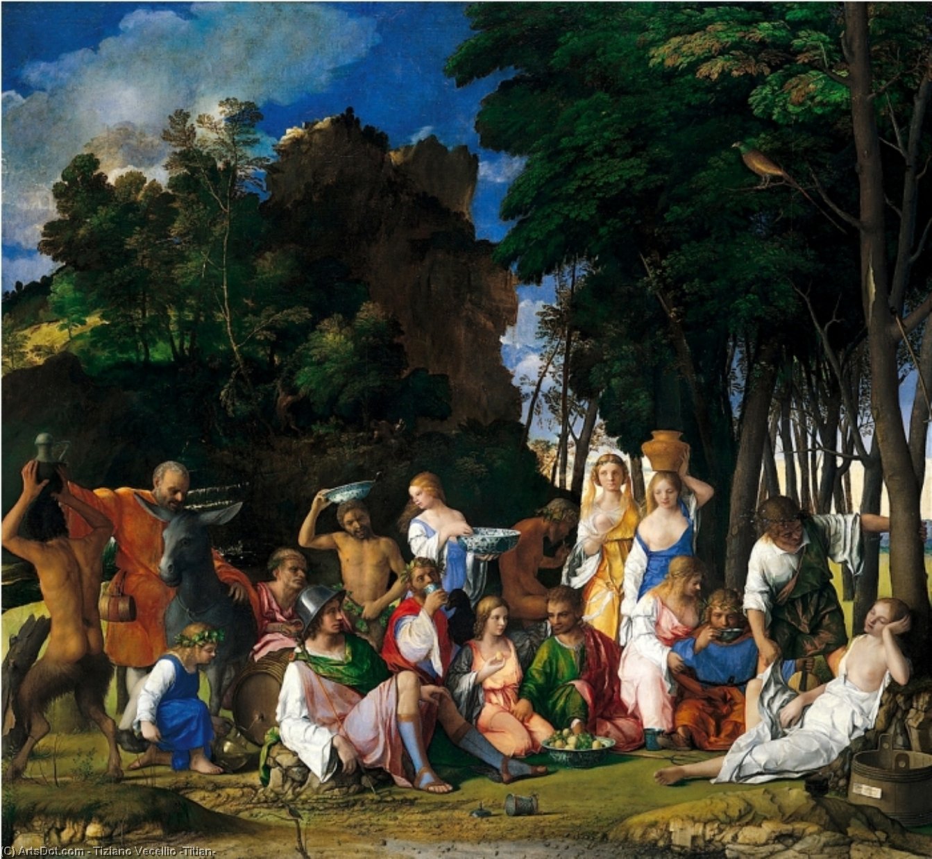 Wikioo.org – La Enciclopedia de las Bellas Artes - Pintura, Obras de arte de Tiziano Vecellio (Titian) - Asícomo bellini , gio el fiesta de dioses , gn