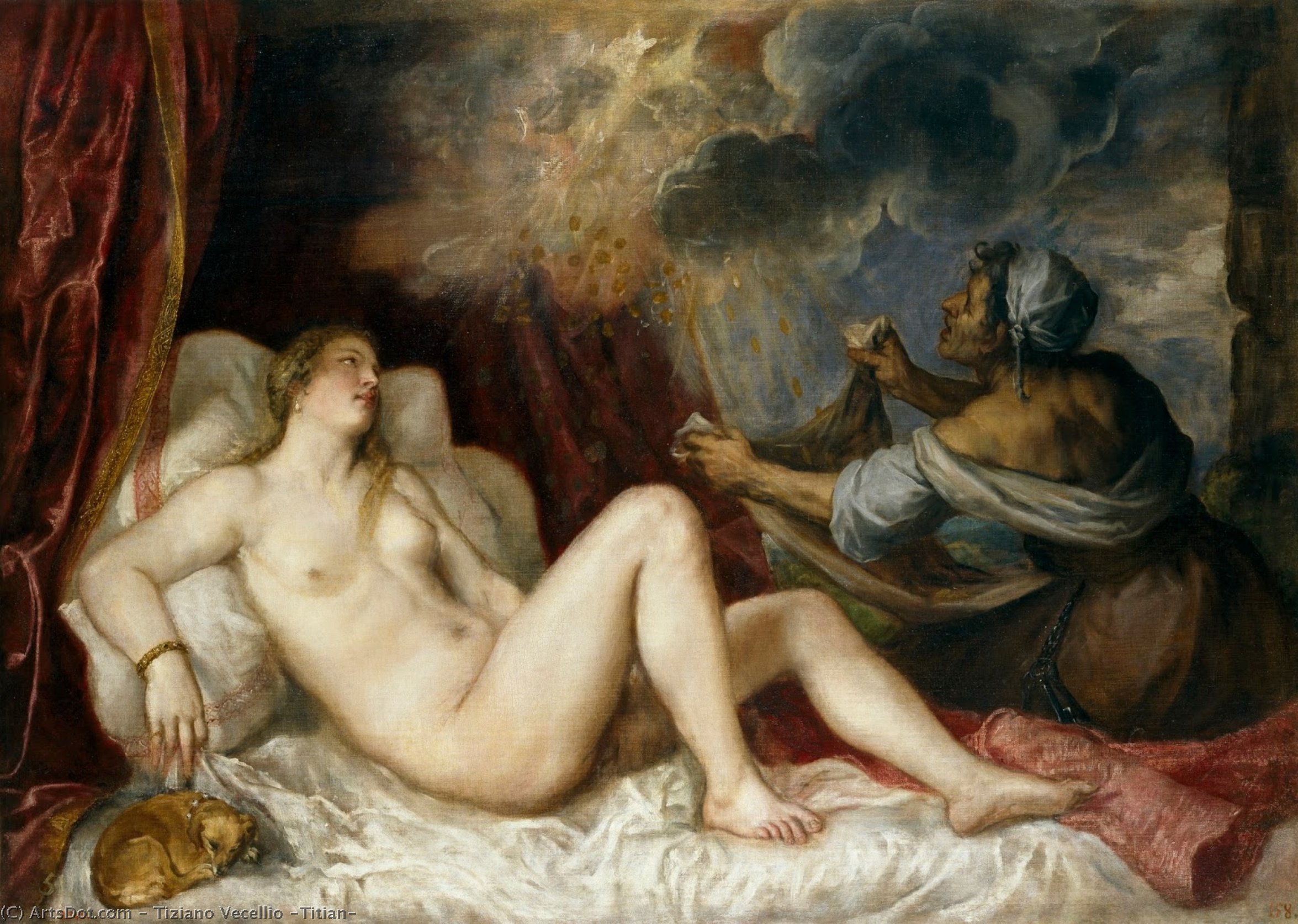 WikiOO.org – 美術百科全書 - 繪畫，作品 Tiziano Vecellio (Titian) - 达娜厄 普拉多