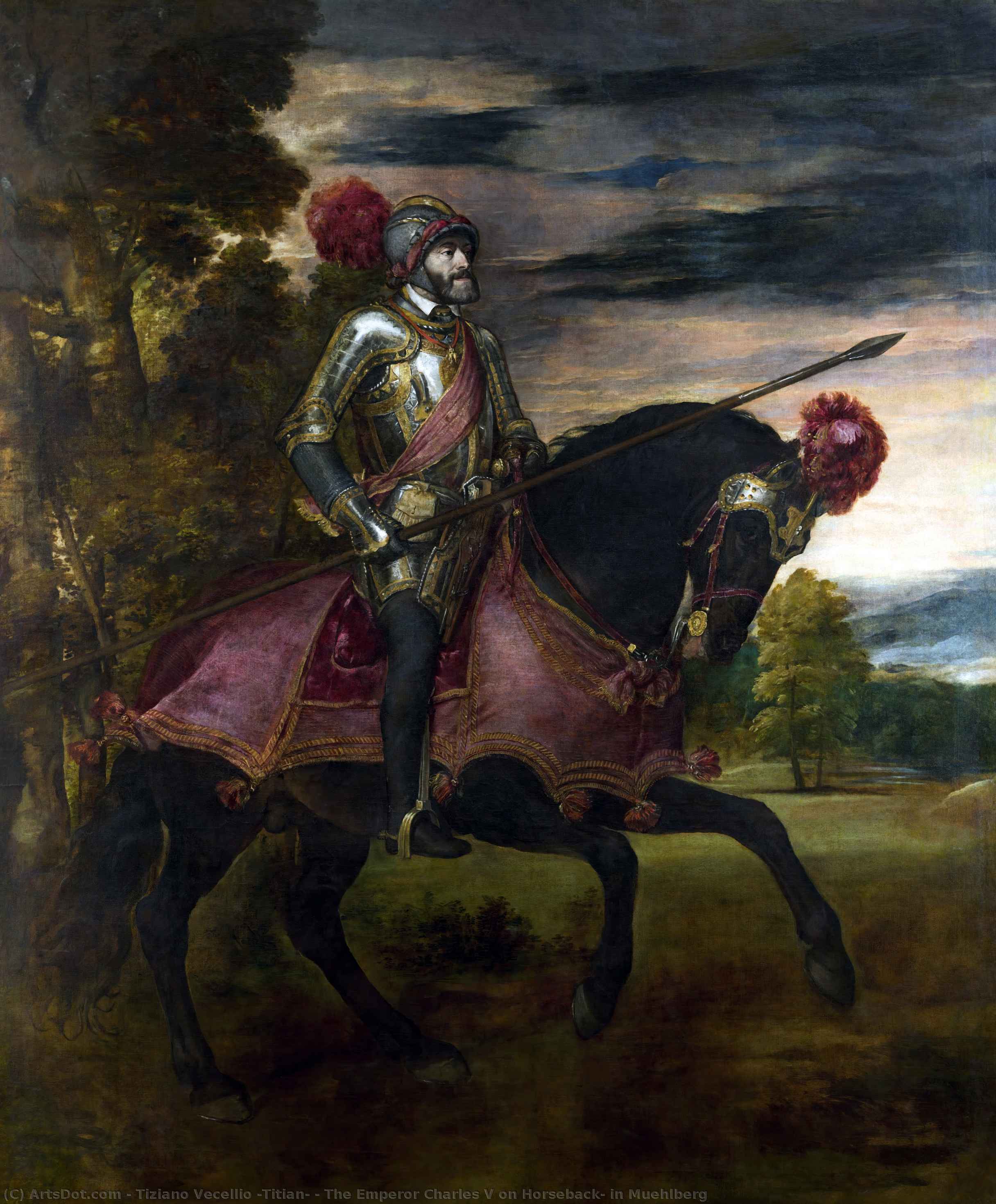 WikiOO.org – 美術百科全書 - 繪畫，作品 Tiziano Vecellio (Titian) - 皇帝 查尔斯 V 在马背上 , 在 Muehlberg , - ( 15 )