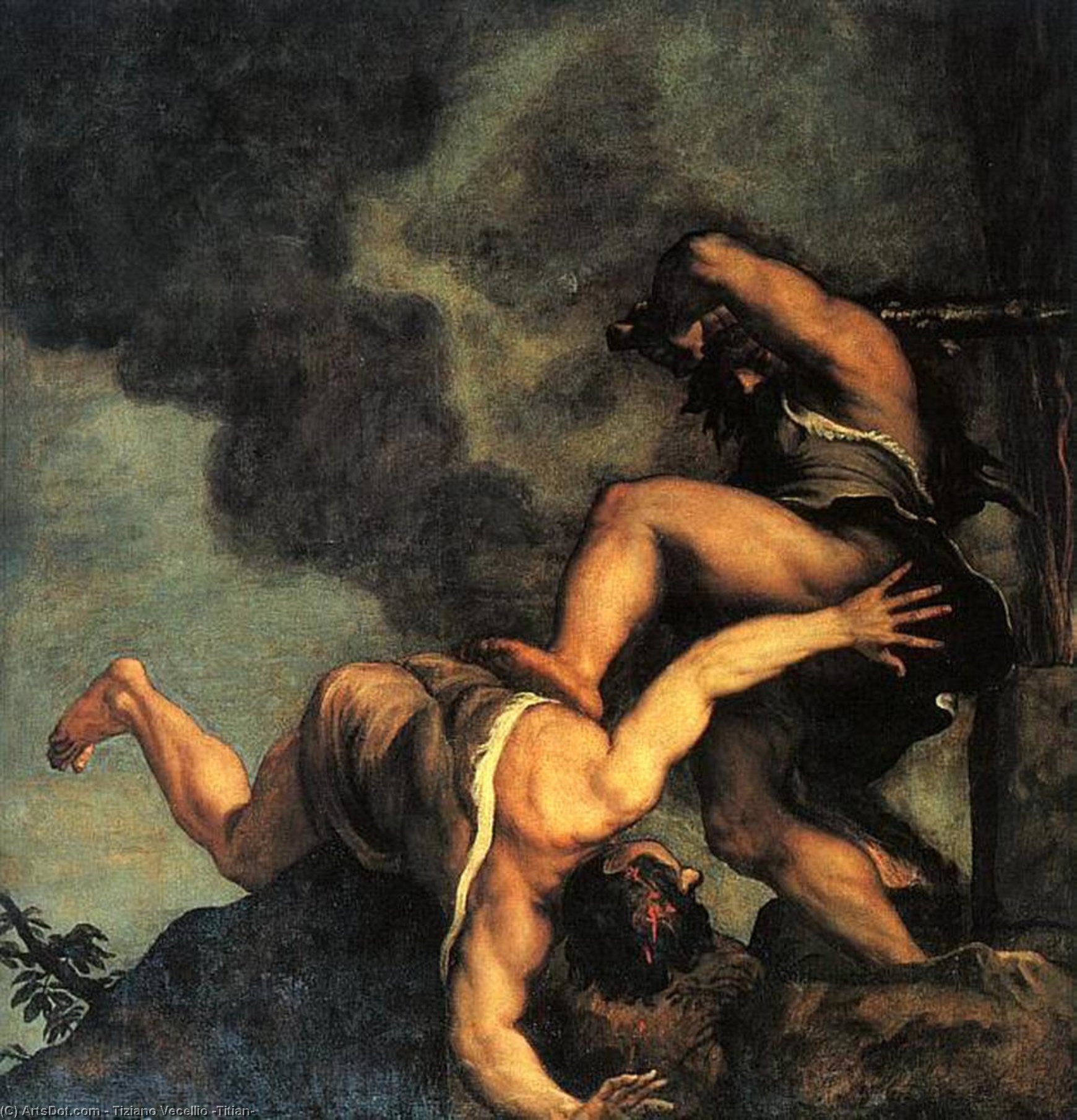 WikiOO.org - Encyclopedia of Fine Arts - Festés, Grafika Tiziano Vecellio (Titian) - Cain and abel, santa maria della salute, venice.
