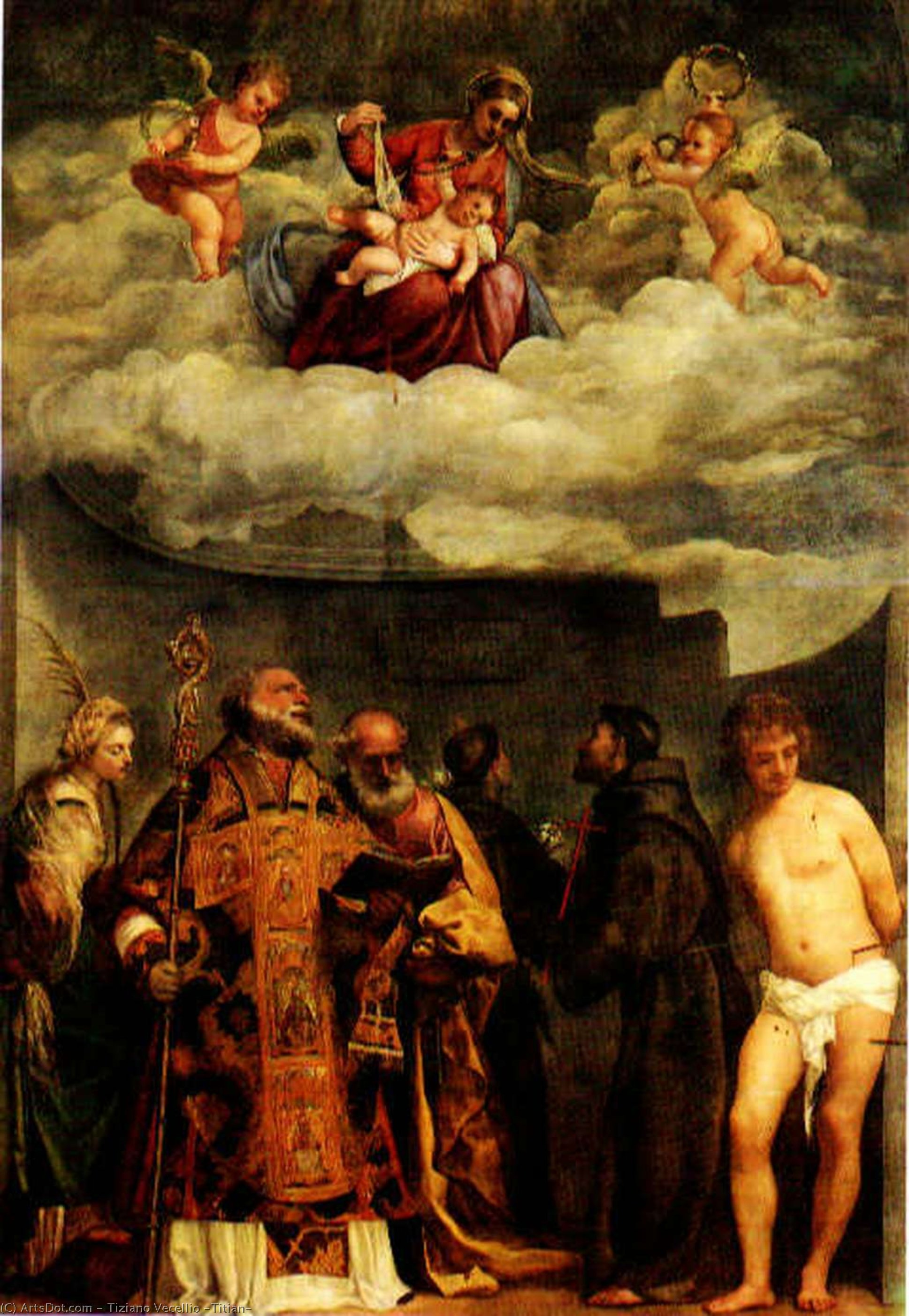 Wikioo.org - Bách khoa toàn thư về mỹ thuật - Vẽ tranh, Tác phẩm nghệ thuật Tiziano Vecellio (Titian) - Madonna of Frari, ca Vatican museum