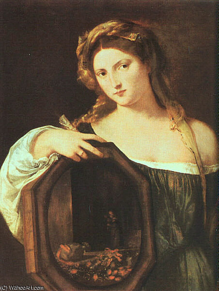 Wikioo.org - The Encyclopedia of Fine Arts - Painting, Artwork by Tiziano Vecellio (Titian) - Profane love (vanity), canvas, pinakothek a