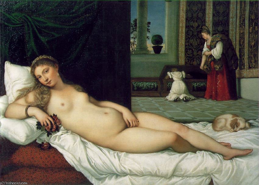 WikiOO.org - Enciklopedija dailės - Tapyba, meno kuriniai Tiziano Vecellio (Titian) - Venus of Urbino, Uffizi