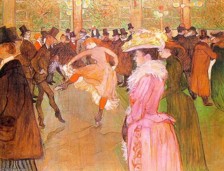 Wikioo.org – L'Enciclopedia delle Belle Arti - Pittura, Opere di Henri De Toulouse Lautrec - La formazione delle nuove ragazze di Valentin al Moulin Rouge