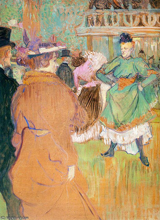 WikiOO.org - Güzel Sanatlar Ansiklopedisi - Resim, Resimler Henri De Toulouse Lautrec - The Beginning of the Quadrille at the Mouli