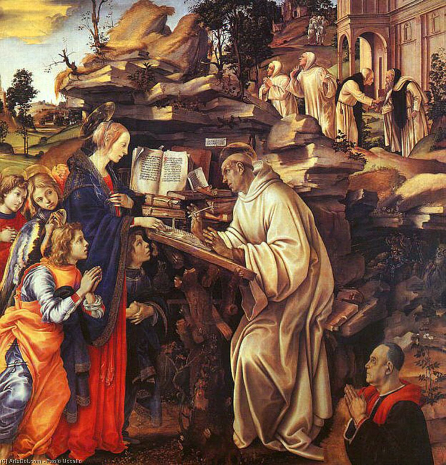 WikiOO.org - Encyclopedia of Fine Arts - Maľba, Artwork Paolo Uccello - The Vision of Saint Bernard