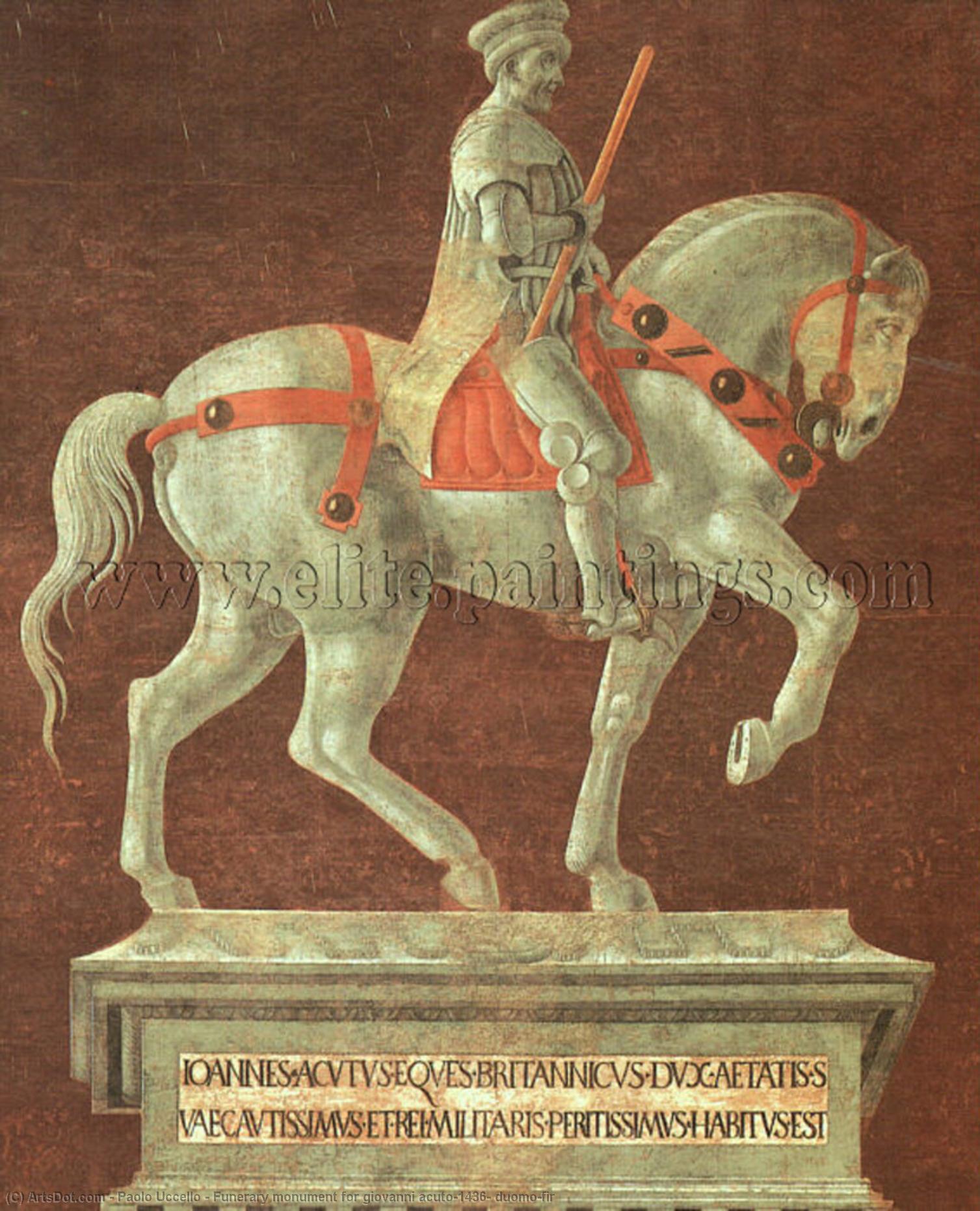 Wikioo.org - The Encyclopedia of Fine Arts - Painting, Artwork by Paolo Uccello - Funerary monument for giovanni acuto,1436, duomo,fir