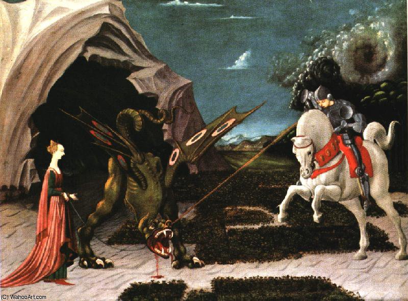 WikiOO.org - Enciklopedija likovnih umjetnosti - Slikarstvo, umjetnička djela Paolo Uccello - St george and the dragon,1456, nglondon