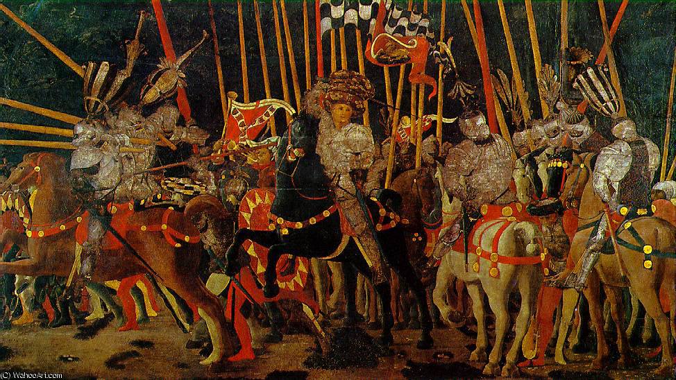 WikiOO.org - 百科事典 - 絵画、アートワーク Paolo Uccello - サンロマーノの戦い - の counter-attack ミッチによって