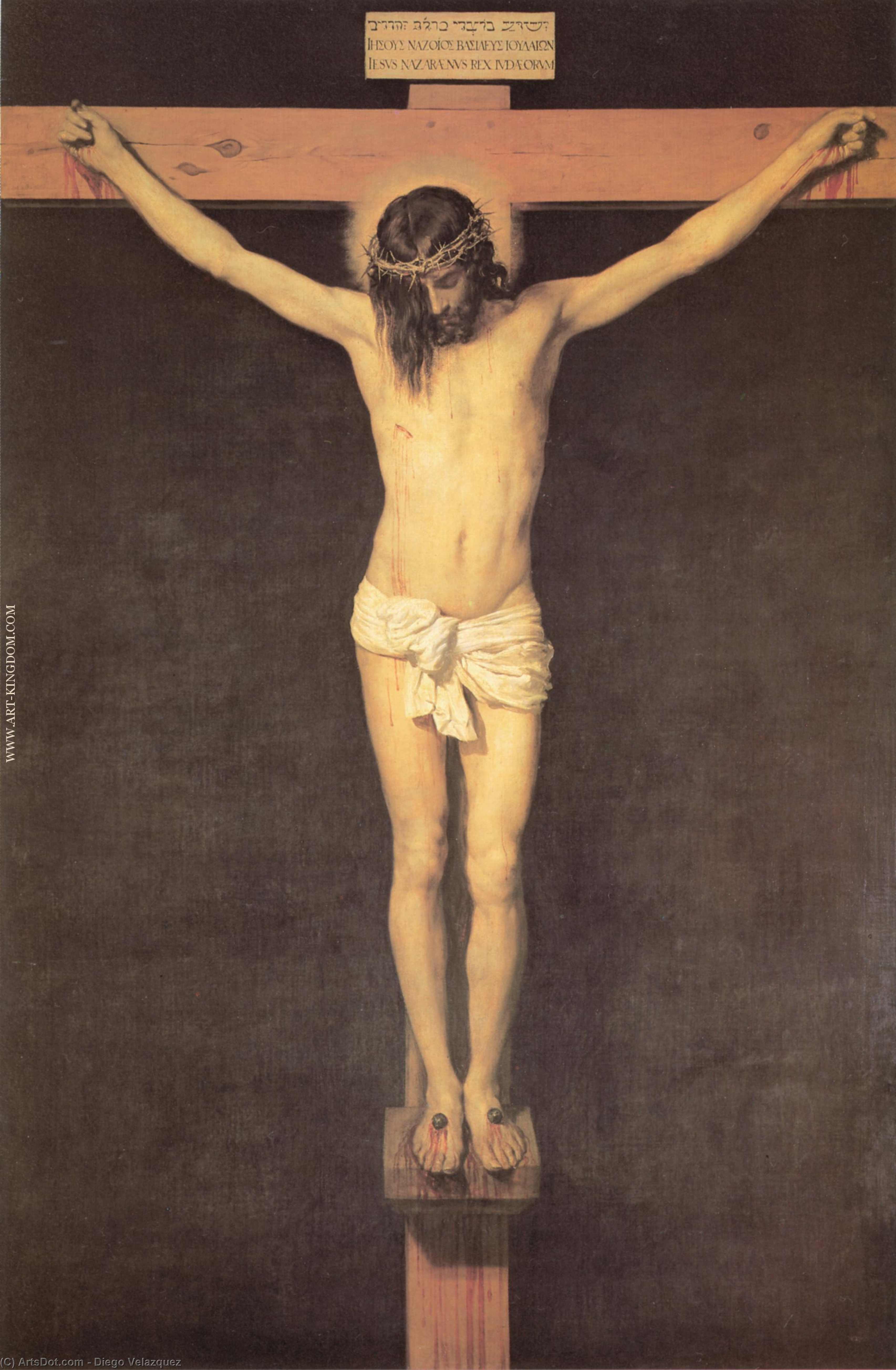 Wikoo.org - موسوعة الفنون الجميلة - اللوحة، العمل الفني Diego Velazquez - Christ on the Cross, oil on canvas, Museo de