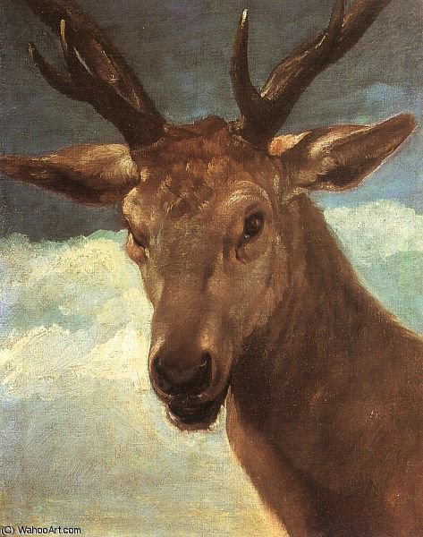 Wikioo.org - The Encyclopedia of Fine Arts - Painting, Artwork by Diego Velazquez - Head of a Stag, Museo del Prado, Madrid