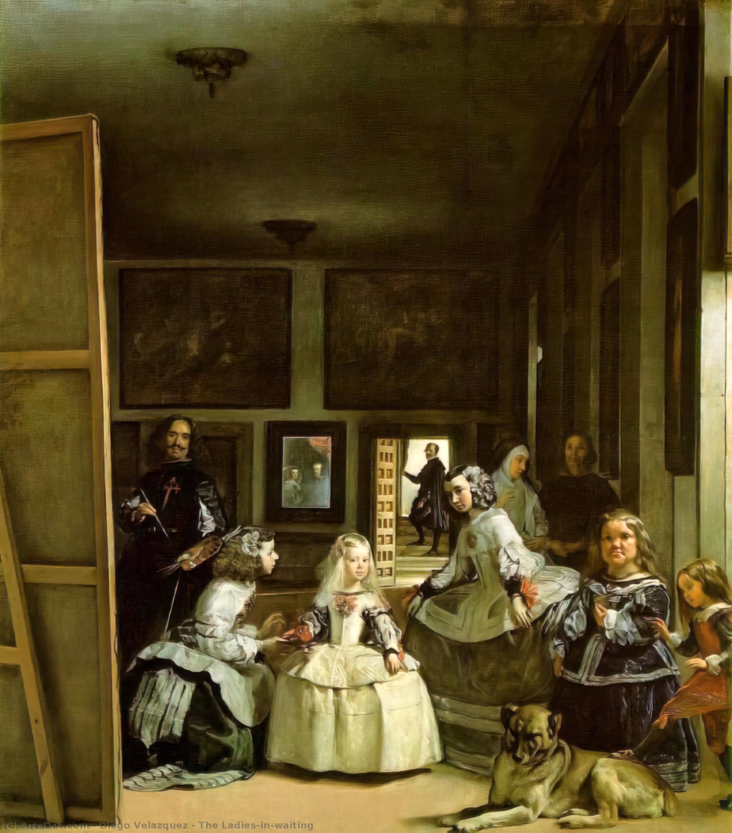 Wikioo.org - The Encyclopedia of Fine Arts - Painting, Artwork by Diego Velazquez - The Ladies-in-waiting