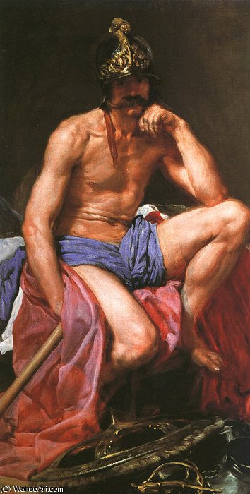 Wikioo.org – La Enciclopedia de las Bellas Artes - Pintura, Obras de arte de Diego Velazquez - Marte , óleo sobre lienzo , museo del prado a