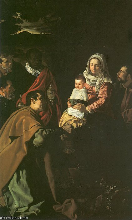 Wikioo.org - The Encyclopedia of Fine Arts - Painting, Artwork by Diego Velazquez - The Adoration of the Magi, oil on canvas, Mu