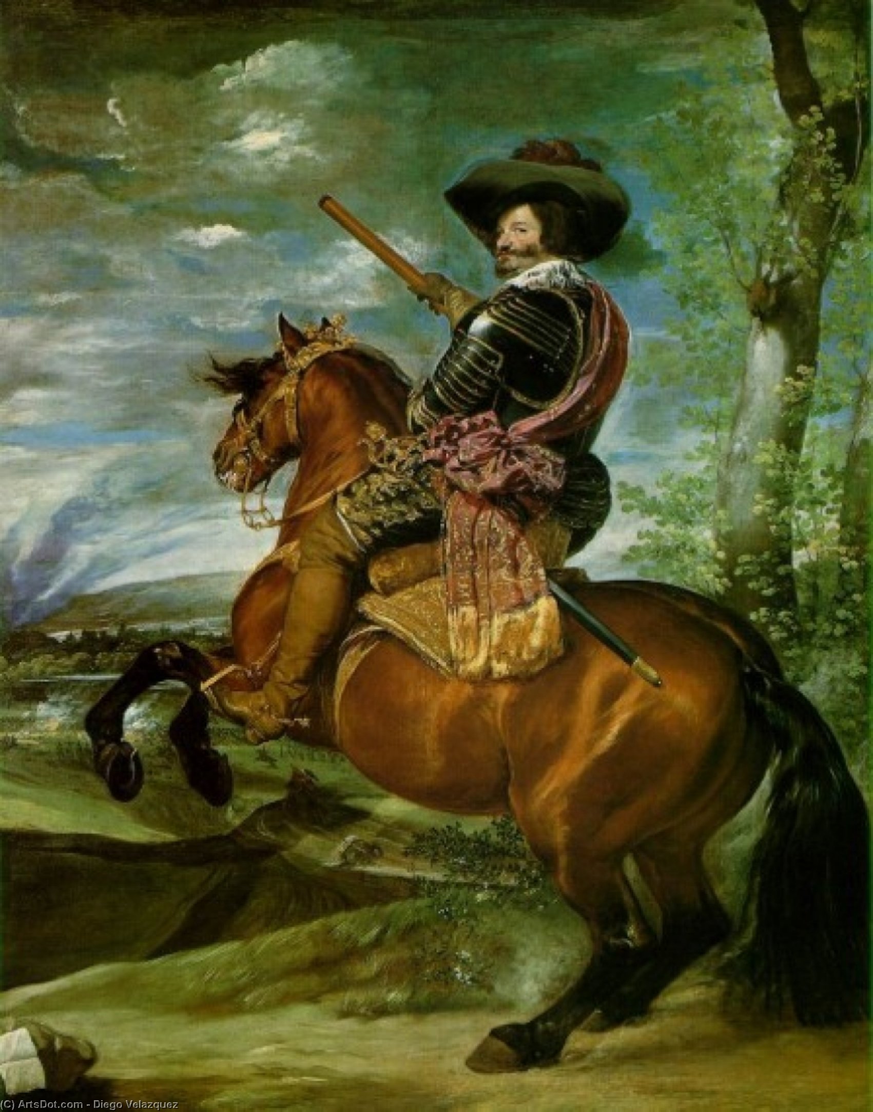 Wikioo.org – La Enciclopedia de las Bellas Artes - Pintura, Obras de arte de Diego Velazquez - El Count-Duke de olivares a caballo Prad