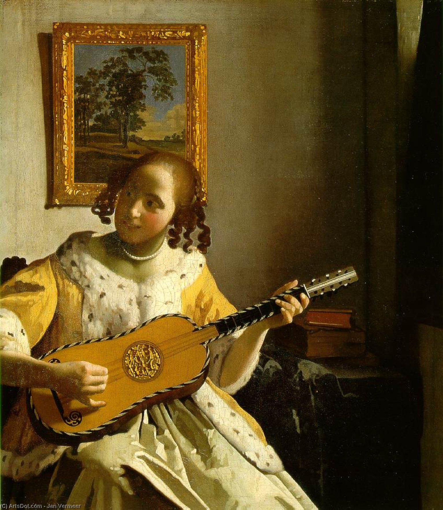 Wikioo.org - The Encyclopedia of Fine Arts - Painting, Artwork by Jan Vermeer - Guitar player