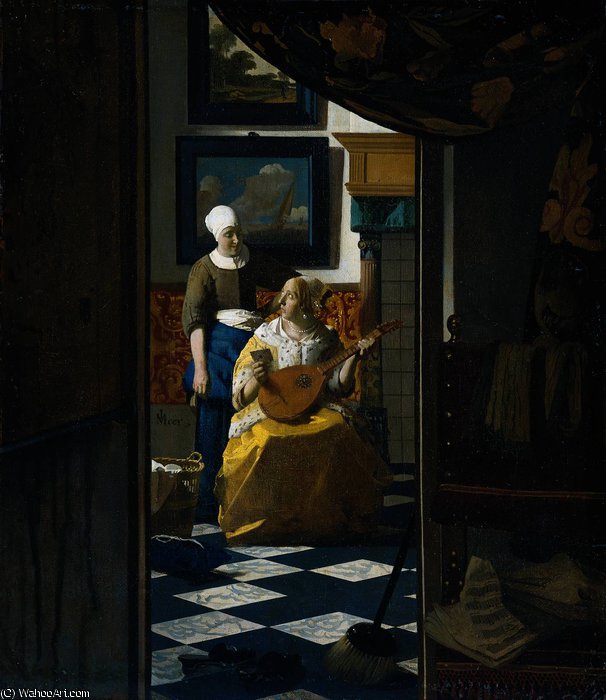 WikiOO.org - Енциклопедия за изящни изкуства - Живопис, Произведения на изкуството Jan Vermeer - Love letter