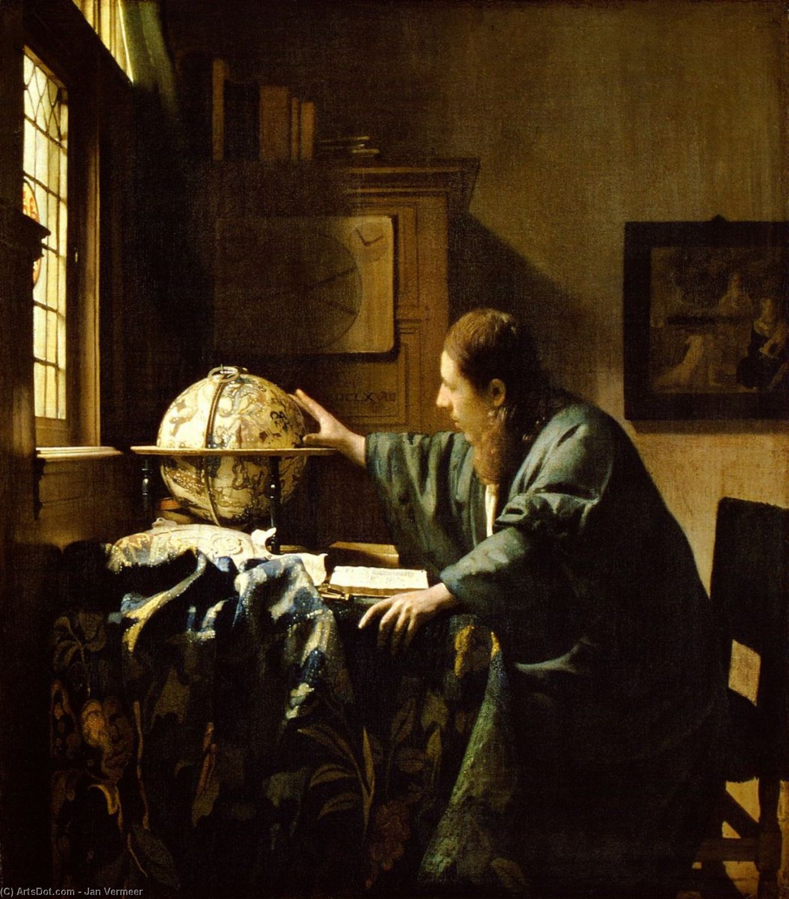 Wikioo.org - Encyklopedia Sztuk Pięknych - Malarstwo, Grafika Jan Vermeer - The astronomer, Louvre
