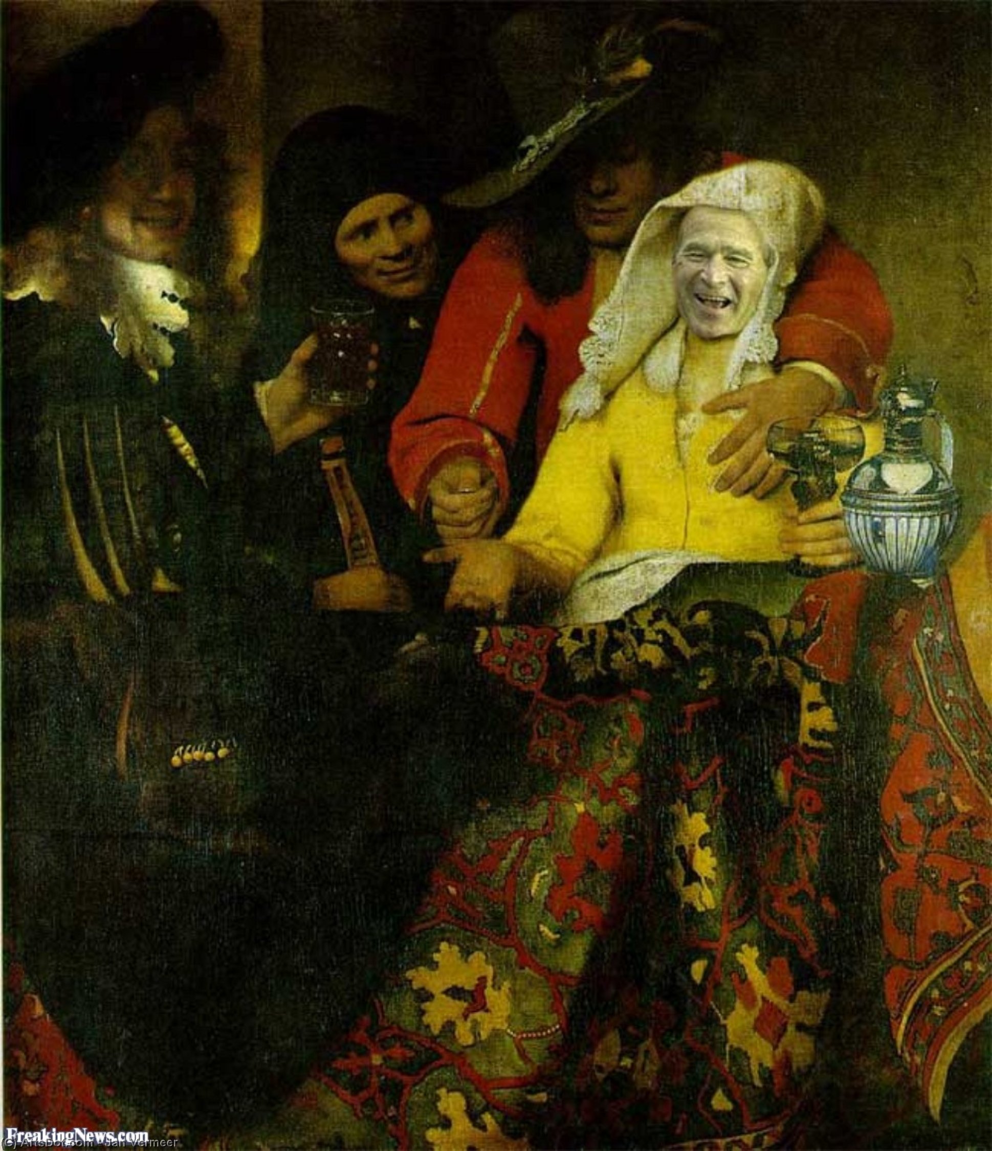 Wikioo.org - สารานุกรมวิจิตรศิลป์ - จิตรกรรม Jan Vermeer - The procuress, Gemaldegalerie Alte