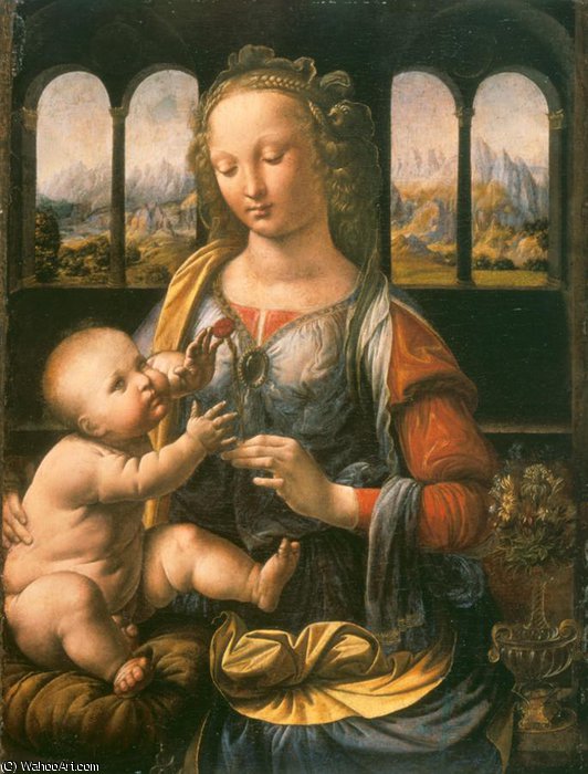 Wikioo.org - The Encyclopedia of Fine Arts - Painting, Artwork by Leonardo Da Vinci - Maria mit dem kind