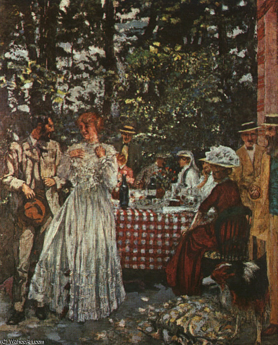 Wikioo.org - The Encyclopedia of Fine Arts - Painting, Artwork by Jean Edouard Vuillard - Le Déjeuner à Villeneuve-sur-Yonne, c.1902, Nationa