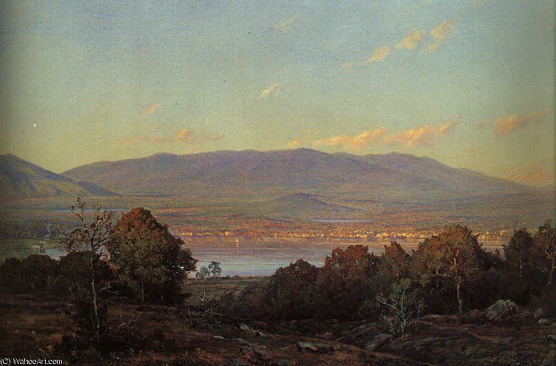 Wikioo.org - The Encyclopedia of Fine Arts - Painting, Artwork by William Trost Richards - Sundown at Centre Harbour, New Hampshire