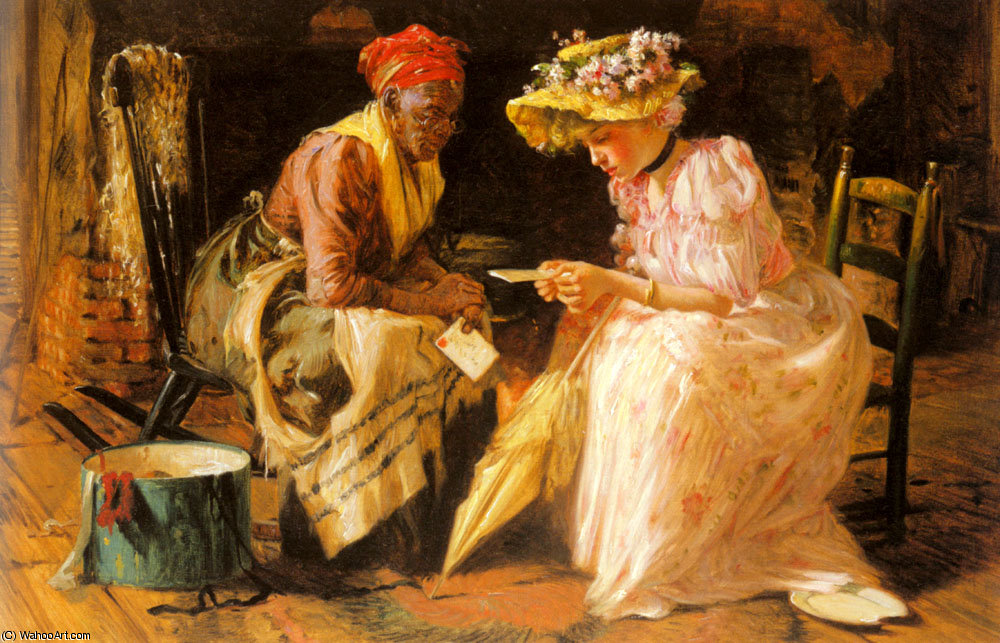 Wikioo.org - The Encyclopedia of Fine Arts - Painting, Artwork by Harry Herman Roseland - Mammy's letter