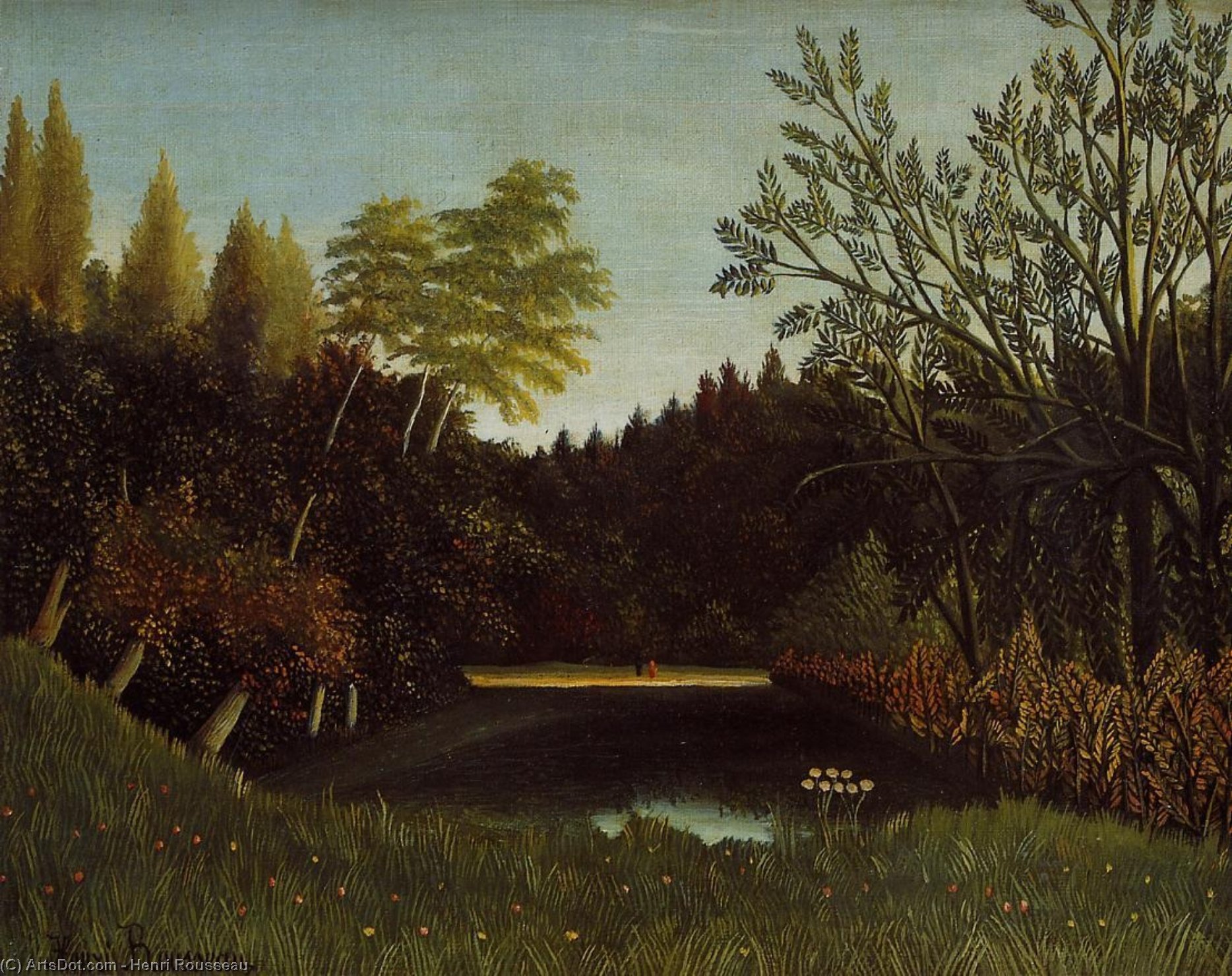 WikiOO.org - 백과 사전 - 회화, 삽화 Henri Julien Félix Rousseau (Le Douanier) - View of the Bois de Boulogne