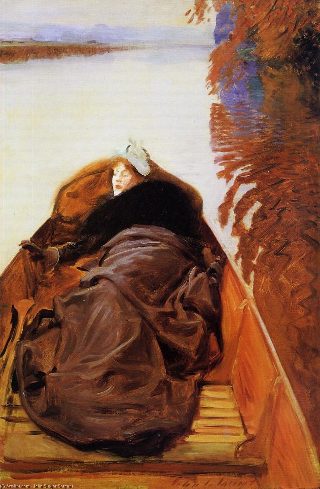 Wikioo.org - The Encyclopedia of Fine Arts - Painting, Artwork by John Singer Sargent - Autumn on the River (Miss Violet Sargent)