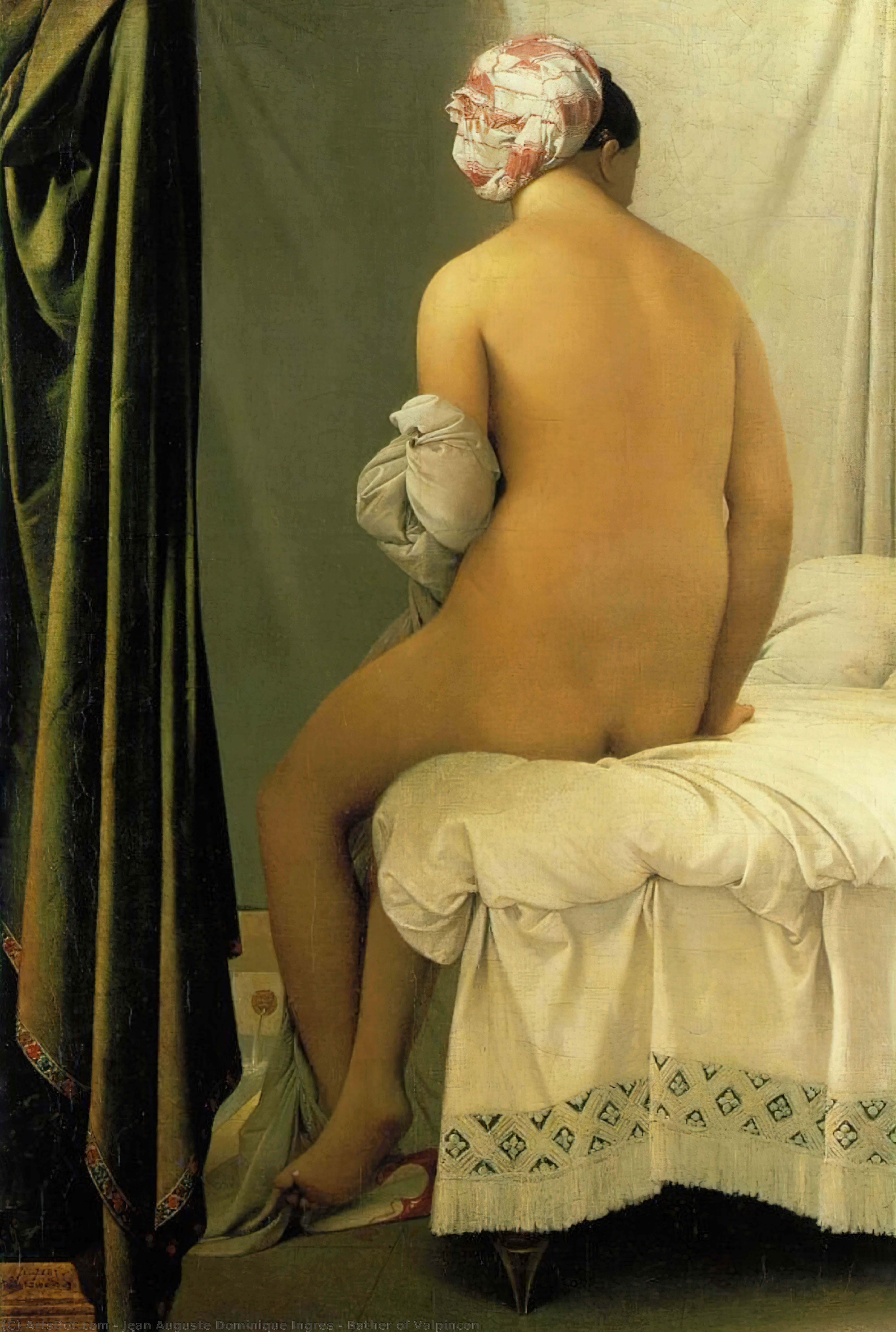 Wikioo.org - The Encyclopedia of Fine Arts - Painting, Artwork by Jean Auguste Dominique Ingres - Bather of Valpincon