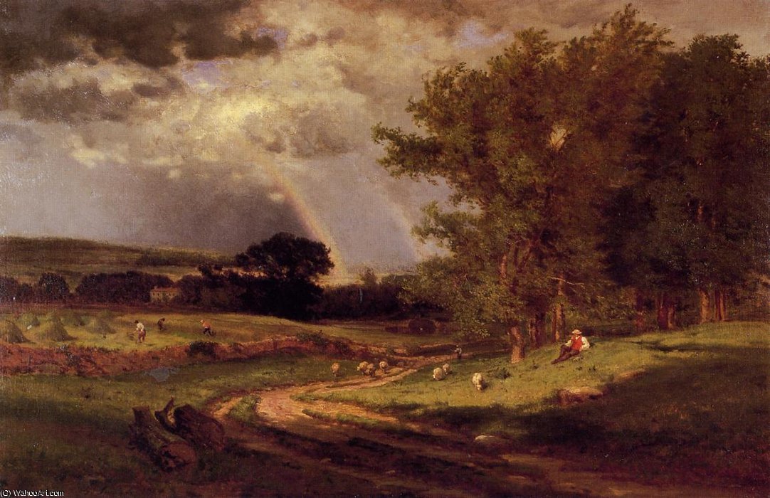 Wikioo.org - The Encyclopedia of Fine Arts - Painting, Artwork by George Innes - A passing shower