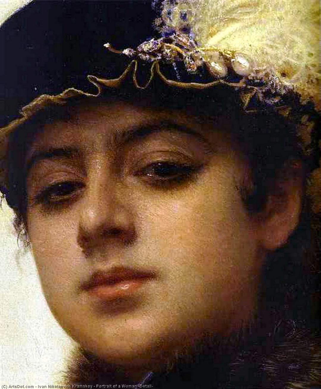 Wikioo.org - The Encyclopedia of Fine Arts - Painting, Artwork by Ivan Nikolaevich Kramskoy - Portrait of a Woman (Detail)